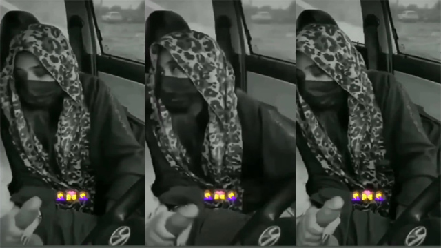 Muslim Hijabi Babe Giving – Handjob To Car